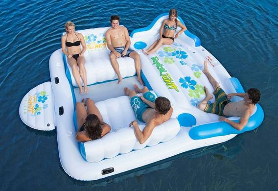 Tropical Tahiti Inflatable Floating Island 6-Person Capacity