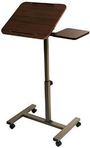 Seville Classics Mobile Laptop Desk Cart with Side Table