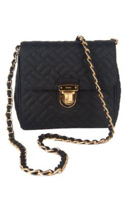 Prada Quilted Nylon  Saffiano Leather Chain Strap Shoulder Bag