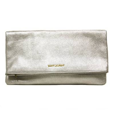 Saint Laurent Calfskin Leather Fold-over Clutch