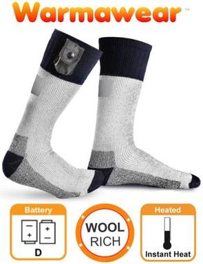 Warmawear Battery Heated Socks with Reflective Strip