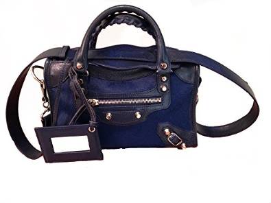 Balenciaga Navy Ponyhair Handbag