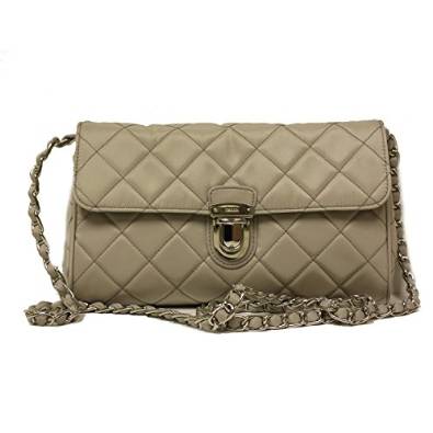 Prada Nylon and Leather Chain Evening Clutch