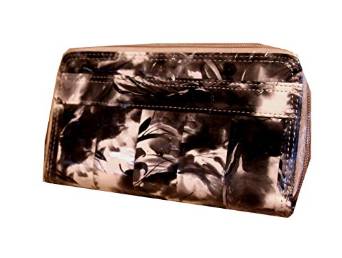 Kate Landry Pleated Double Zip around Floral Wallet